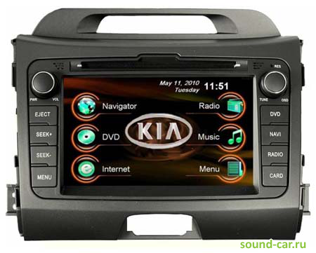 Intro CHR-1821 SP CD+MP3+USB+DVD  KIA Sportage-3 (2010+) 